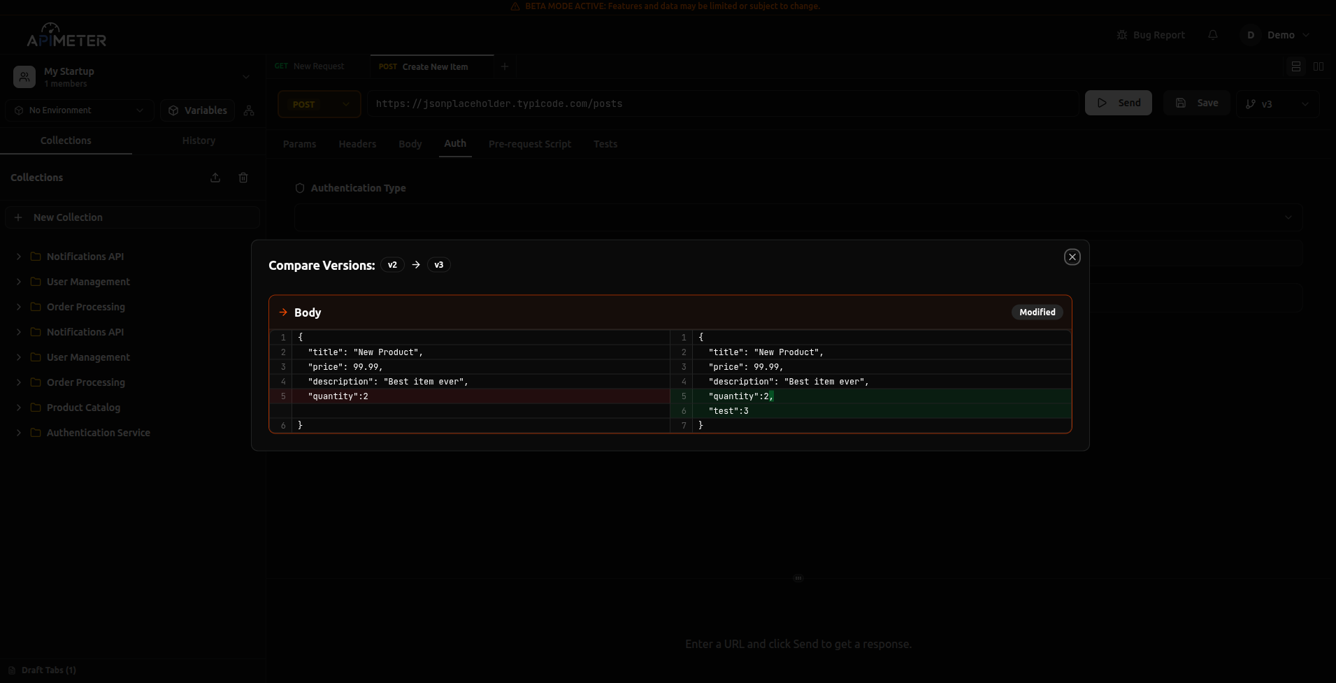 Request Versioning and Diffing